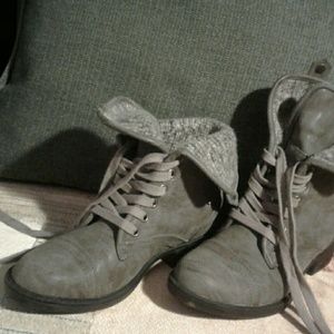 Gray Combat Boots